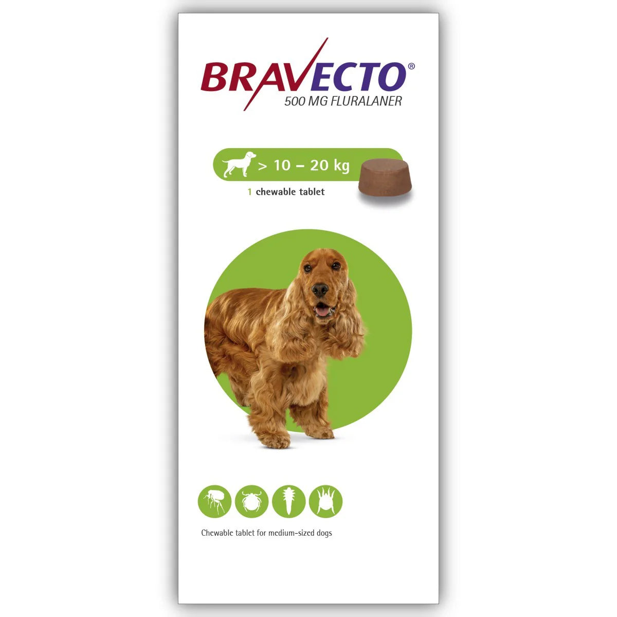 Bravecto Tablet for Medium Dogs - 10KG to 20 KG Bravecto Tablet for Medium Dogs - 10KG to 20 KG